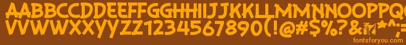 PlaysirRegular Font – Orange Fonts on Brown Background