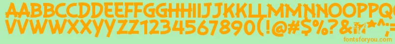 PlaysirRegular Font – Orange Fonts on Green Background