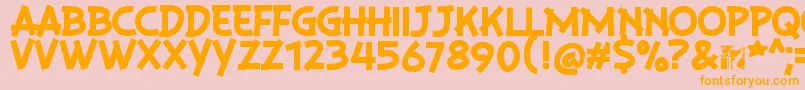 フォントPlaysirRegular – オレンジの文字がピンクの背景にあります。