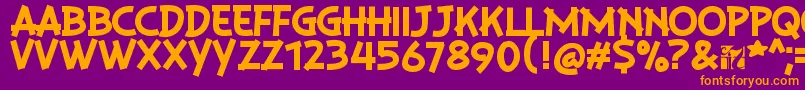 PlaysirRegular Font – Orange Fonts on Purple Background