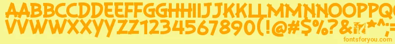 PlaysirRegular Font – Orange Fonts on Yellow Background