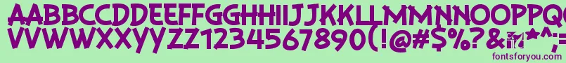 フォントPlaysirRegular – 緑の背景に紫のフォント