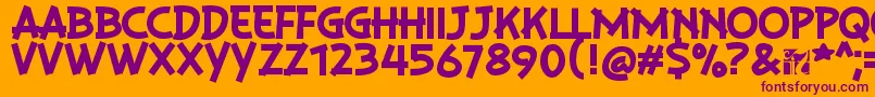 Шрифт PlaysirRegular – фиолетовые шрифты на оранжевом фоне