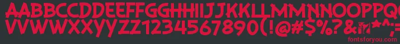 フォントPlaysirRegular – 黒い背景に赤い文字