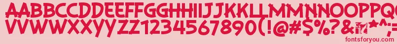 フォントPlaysirRegular – ピンクの背景に赤い文字