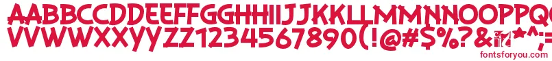 フォントPlaysirRegular – 白い背景に赤い文字