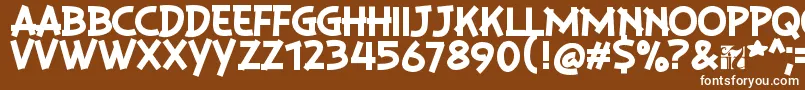 PlaysirRegular-fontti – valkoiset fontit ruskealla taustalla