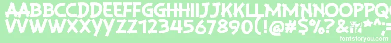 PlaysirRegular-fontti – valkoiset fontit vihreällä taustalla