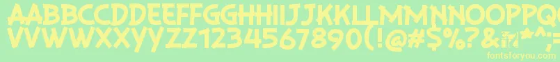 PlaysirRegular Font – Yellow Fonts on Green Background