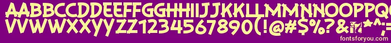 PlaysirRegular Font – Yellow Fonts on Purple Background