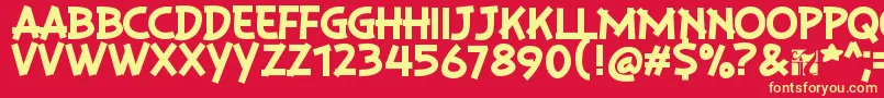 PlaysirRegular-fontti – keltaiset fontit punaisella taustalla