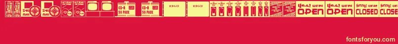 WhatHaveYouJl Font – Yellow Fonts on Red Background