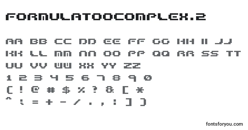 Czcionka FormulaTooComplex.2 – alfabet, cyfry, specjalne znaki