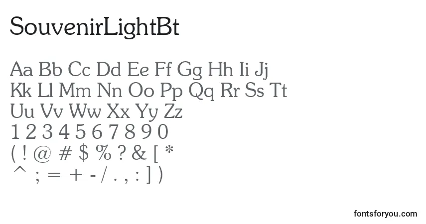 A fonte SouvenirLightBt – alfabeto, números, caracteres especiais