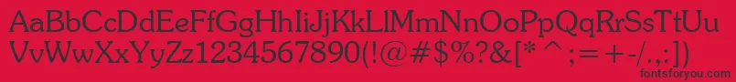 フォントSouvenirLightBt – 赤い背景に黒い文字