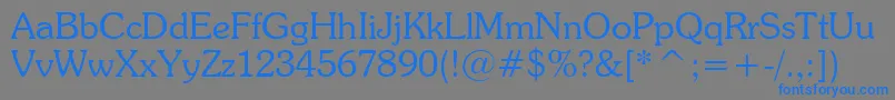 SouvenirLightBt Font – Blue Fonts on Gray Background