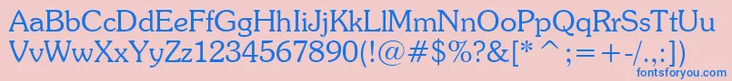 SouvenirLightBt Font – Blue Fonts on Pink Background