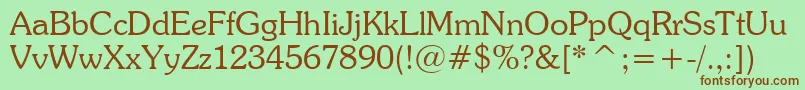 SouvenirLightBt Font – Brown Fonts on Green Background
