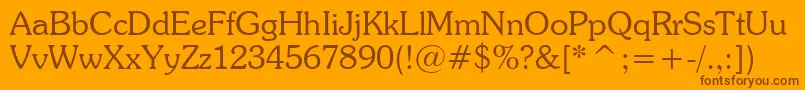 SouvenirLightBt Font – Brown Fonts on Orange Background