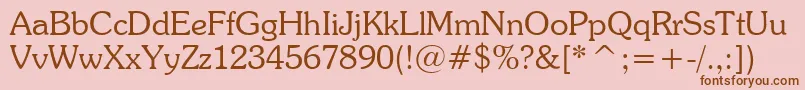 SouvenirLightBt Font – Brown Fonts on Pink Background