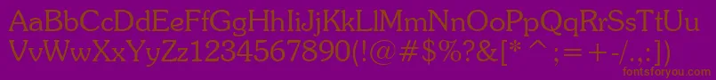 SouvenirLightBt Font – Brown Fonts on Purple Background