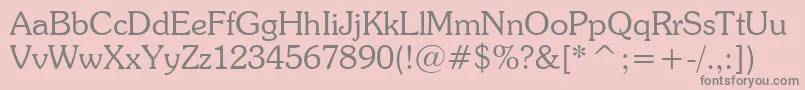 SouvenirLightBt Font – Gray Fonts on Pink Background