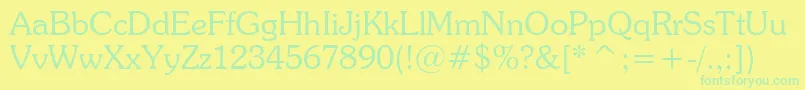 SouvenirLightBt Font – Green Fonts on Yellow Background