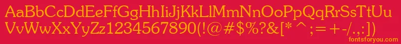 SouvenirLightBt Font – Orange Fonts on Red Background
