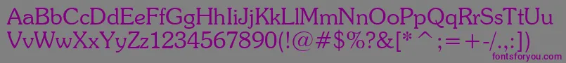SouvenirLightBt Font – Purple Fonts on Gray Background