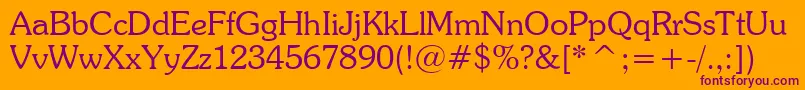 SouvenirLightBt Font – Purple Fonts on Orange Background