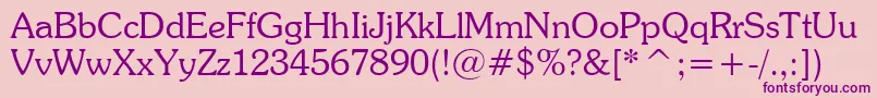 SouvenirLightBt Font – Purple Fonts on Pink Background