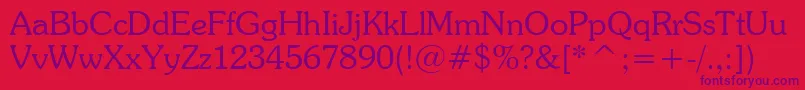 SouvenirLightBt Font – Purple Fonts on Red Background