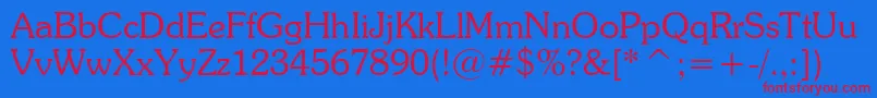 SouvenirLightBt Font – Red Fonts on Blue Background