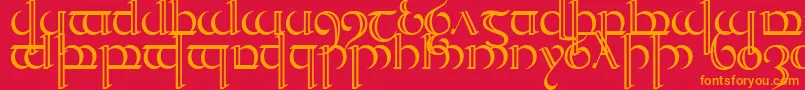 TengwarQuenya2 Font – Orange Fonts on Red Background