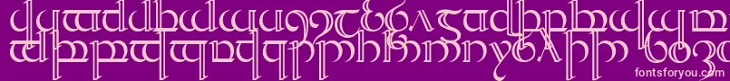 TengwarQuenya2 Font – Pink Fonts on Purple Background