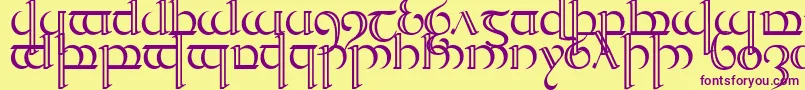 TengwarQuenya2 Font – Purple Fonts on Yellow Background