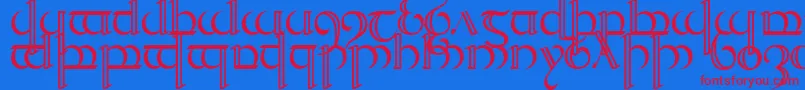 TengwarQuenya2 Font – Red Fonts on Blue Background