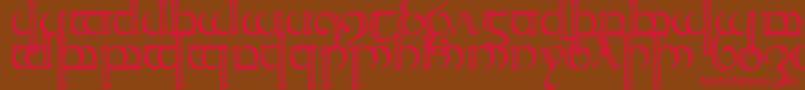 TengwarQuenya2 Font – Red Fonts on Brown Background