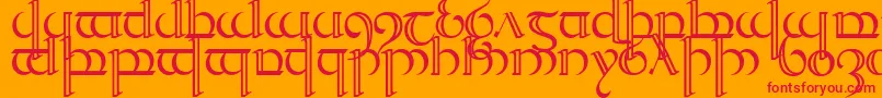 TengwarQuenya2 Font – Red Fonts on Orange Background