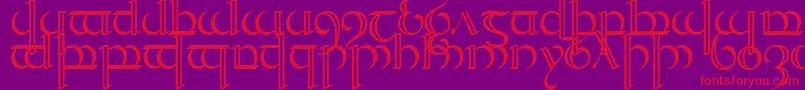 TengwarQuenya2 Font – Red Fonts on Purple Background