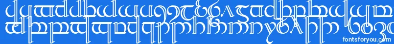 TengwarQuenya2 Font – White Fonts on Blue Background