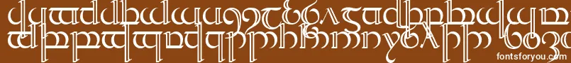 Шрифт TengwarQuenya2 – белые шрифты на коричневом фоне