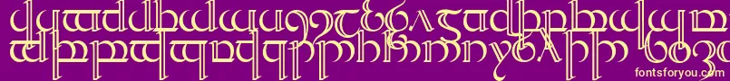 TengwarQuenya2 Font – Yellow Fonts on Purple Background