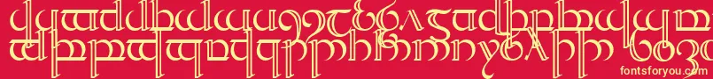 TengwarQuenya2 Font – Yellow Fonts on Red Background