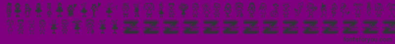 GirlCharacters Font – Black Fonts on Purple Background