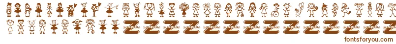 GirlCharacters Font – Brown Fonts on White Background