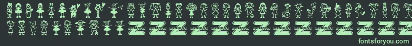 GirlCharacters Font – Green Fonts on Black Background