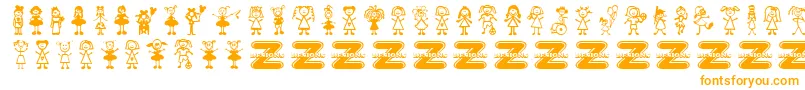 GirlCharacters Font – Orange Fonts on White Background