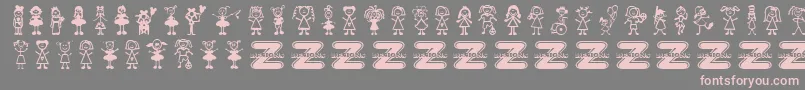 GirlCharacters Font – Pink Fonts on Gray Background