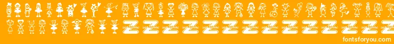 GirlCharacters Font – White Fonts on Orange Background